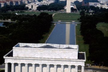 Washington DC Lincoln Memorial Washington Memorial Luftaufnahme