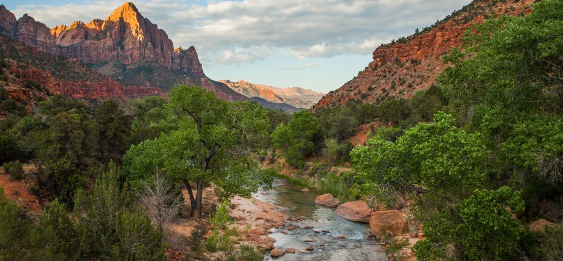 The Watchman and the Virgin River Zion National Park Matt Morgan